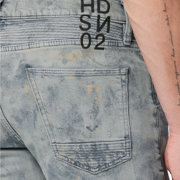 Men’s Hudson blinder biker v2 ripped Moto skinny jeans NWT - Picture 4 of 7